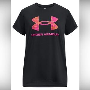 🆕🤍Under Armour Black T-Shirt with Pink Logo